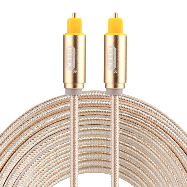 EMK 5m OD4.0mm Cavo audio ottico digitale Toslink maschio a maschio con testa in metallo placcato oro, Length: 5m EMK 5m OD4.0mm Cavo audio ottico digitale Toslink maschio a maschio con testa in metallo placcato oro, Length: 5m